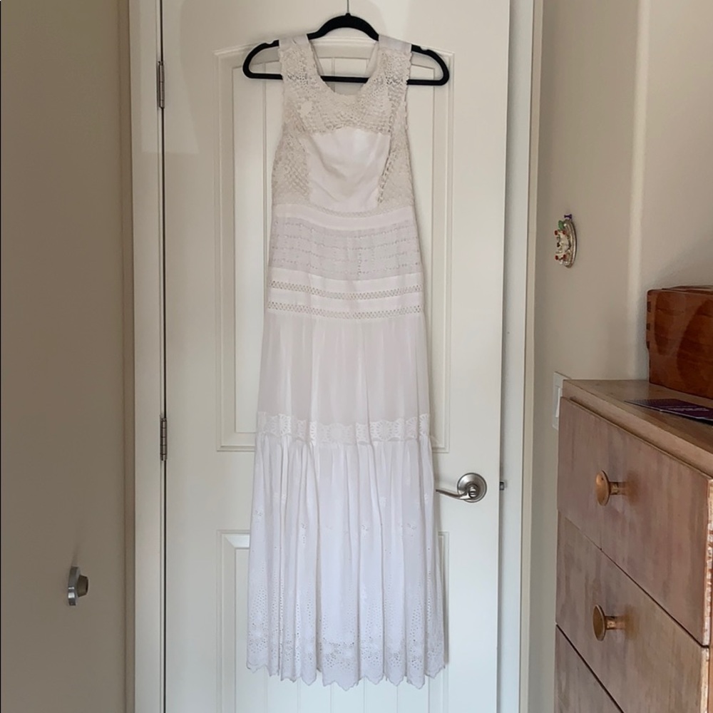 White lace Floreat Anthropology dress size 4